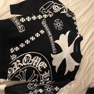 Chrome hearts Black and White Graphic Sweatshirt chrome